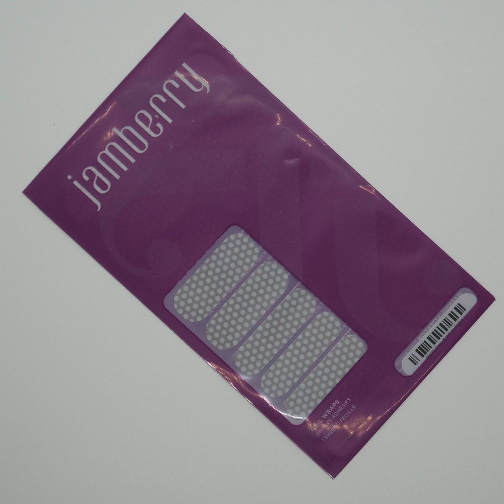 Jamberry Nail Wraps Gray & White Polka